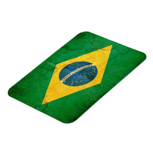Magnet Flexible Le drapeau du Brésil à Grunge (Côté Gauche)