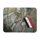 Magnet Flexible Le drapeau irakien sur la carte (Horizontal)