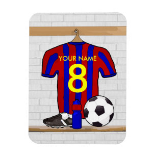 Magnet Flexible Le football Jersey rouge et bleu personnalisé du