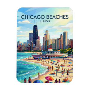 Magnet Flexible Le lac Michigan et North Avenue Beach de Chicago U