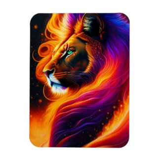 Magnet Flexible Le Lion Visage Peinture colorée Art