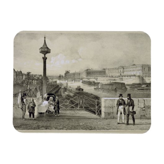 Magnet Flexible Le Louvre, gravée par Auguste Bry (gravure) (Horizontal)