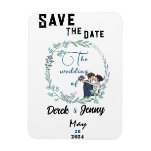 Magnet Flexible Le mariage des amoureux bleus
