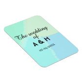 Magnet Flexible Le mariage du nom de couple lettre initiale date (Côté Droit)