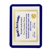 Magnet Flexible Le meilleur certificat grand-père du monde Funny m (Vertical)