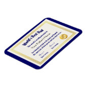 Magnet Flexible Le meilleur certificat papa du monde Funny moderne (Côté Gauche)