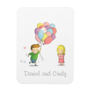 Magnet Flexible Le mignon garçon partage son amour à la fille avec