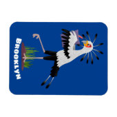 Magnet Flexible Le mignon secrétaire oiseau écrire des notes dessi (Horizontal)