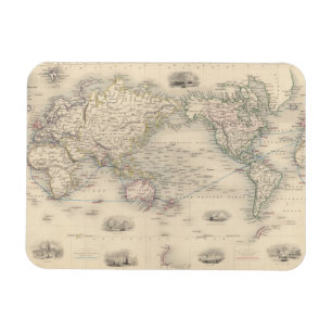 Magnet Flexible Le monde sur la projection du Mercator