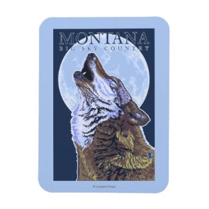 Magnet Flexible Le Montana -- Grand loup de CountryHowling de ciel