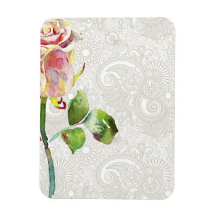 Magnet Flexible Le motif floral fleuri avec l'aquarelle rose s'est