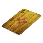 Magnet Flexible Le Nouveau Mexique Flag on Old Wood Grain (Côté Gauche)