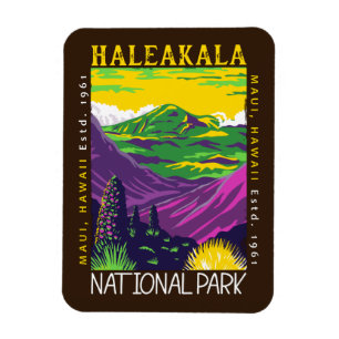 Magnet Flexible Le Parc national de Haleakala Hawaii Vintage