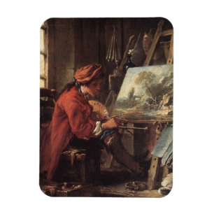 Magnet Flexible Le peintre dans son studio (par François Boucher)