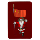 Magnet Flexible Le Père Noël Avec Drapeau De Chine (Vertical)