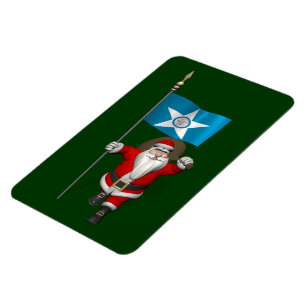 Magnet Flexible Le Père Noël Avec L'Enseigne De Houston