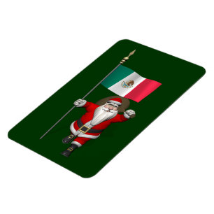 Magnet Flexible Le Père Noël Avec L'Ensigne Du Mexique