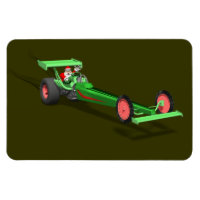 Le Père Noël Conduit Un Dragster