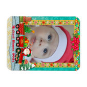 Magnet Flexible Le Père Noël en train de recevoir des cadeaux et u (Horizontal)