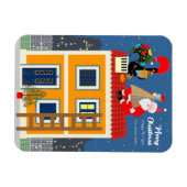 Magnet Flexible Le Père Noël rencontre le Coq portugais (Horizontal)