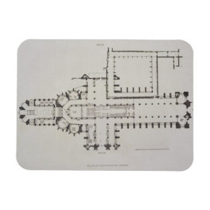 Magnet Flexible Le plan de l'Abbaye de Westminster, plaquent 1 de