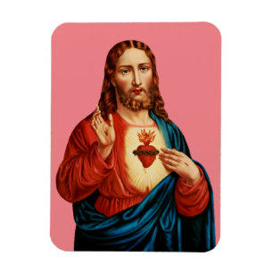 Magnet Flexible Le Portrait d'Art Fin du Sacré-Cœur de Jésus
