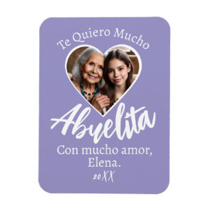 Magnet Flexible Le Quiero Mucho Abuelita Con Foto Personalizada