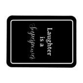 Magnet Flexible 'Le rire est une superpuissance' Phrase blanc (Horizontal)