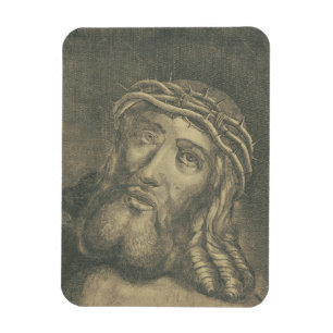 Magnet Flexible Le Saint Visage de Jésus en Art Monochrome