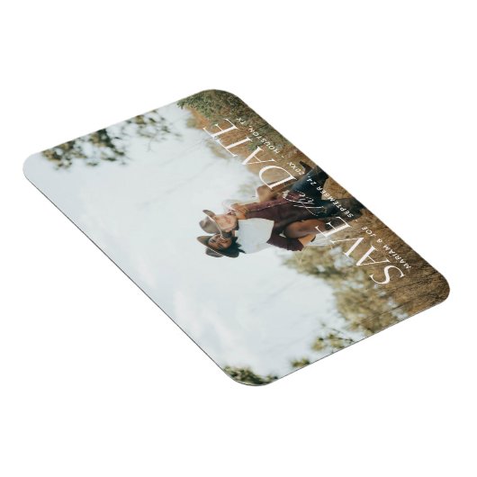 Magnet Flexible Le Script H Modern 2 Photo Enregistrer la date (Côté Droit)