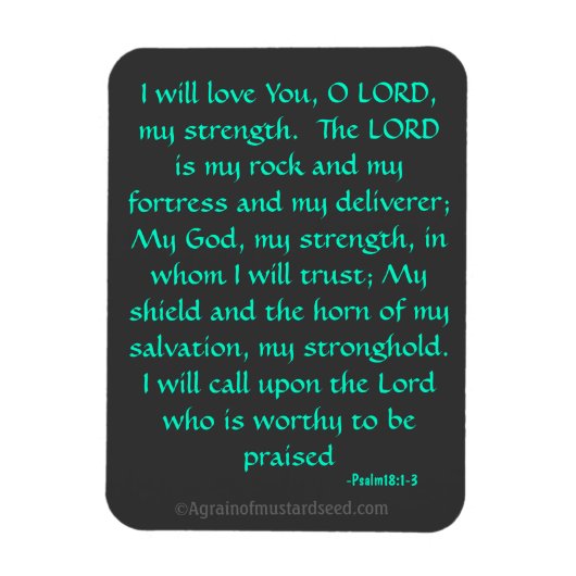 Magnet Flexible Le Seigneur est ma citation de la Bible de Rocher (Vertical)