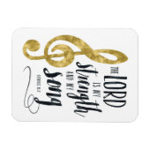 Magnet Flexible Le Seigneur est Ma Force et Mon Chant Or Imprimer (Horizontal)