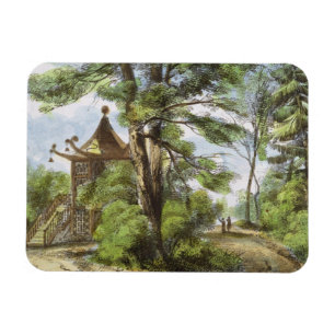 Magnet Flexible Le temple chinois, Kew fait du jardinage, plaque