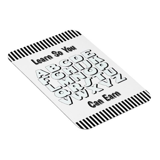 Magnet Flexible Learn So You Can Earn Refrigerator  (Côté Droit)