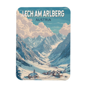 Magnet Flexible Lech am Arlberg Autriche Illustration Travel Art