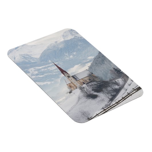 Magnet Flexible L'église dans un paysage d'hiver alpin (Côté Droit)