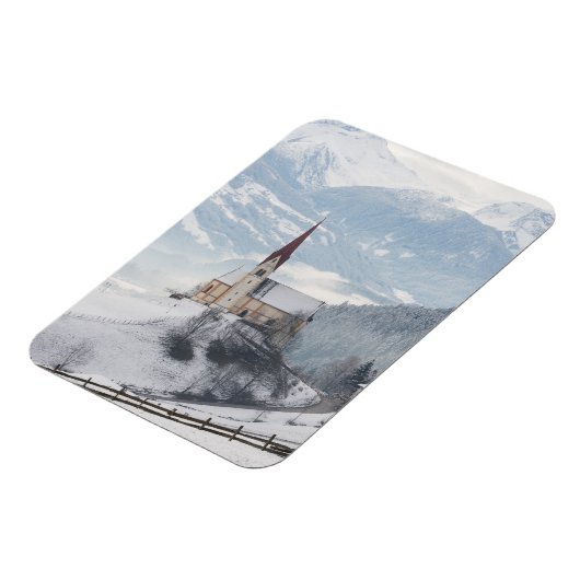 Magnet Flexible L'église dans un paysage d'hiver alpin (Côté Gauche)