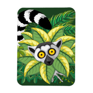 Magnet Flexible Lémuriens de Madagascar dans une jungle exotique