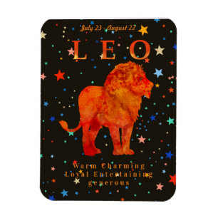 Magnet Flexible Leo Zodiac Red Lion Traits modernes