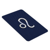 Magnet Flexible Léo Zodiac Sign on Navy Blue Carbon Fiber Print (Côté Droit)