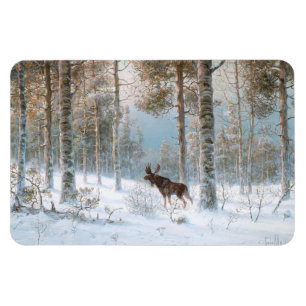 Magnet Flexible Leodinovich : Élans dans la forêt