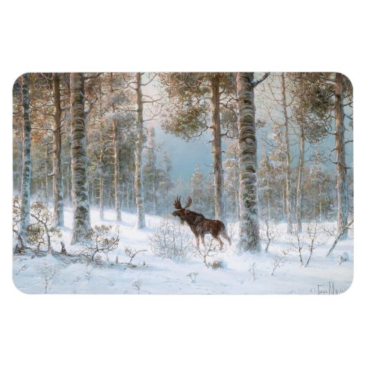 Magnet Flexible Leodinovich : Un élan dans la forêt (Horizontal)
