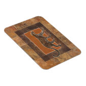 Magnet Flexible Leopard sur Orange et Arrière - plan Brown (Côté Droit)