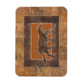 Magnet Flexible Leopard sur Orange et Arrière - plan Brown (Vertical)