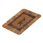 Magnet Flexible Leopard sur Orange et Arrière - plan Brown (Côté Gauche)
