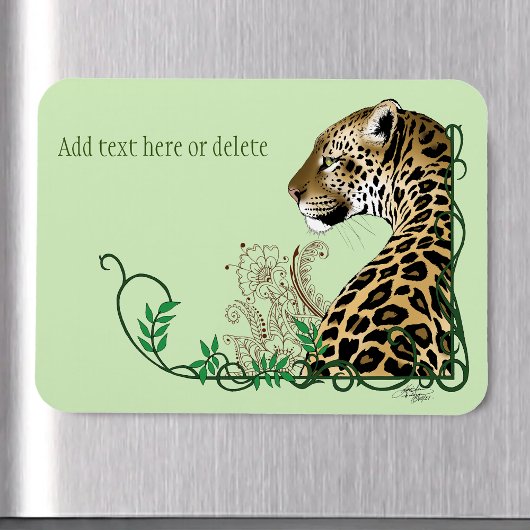 Magnet Flexible Leopard Wild Cat Green Henna