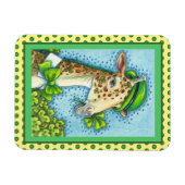 MAGNET FLEXIBLE LEPRECHAUN GIRAFFE, COLORÉ ST. JOUR DE PATRICK (Horizontal)