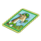 MAGNET FLEXIBLE LEPRECHAUN GIRAFFE, COLORÉ ST. JOUR DE PATRICK (Côté Gauche)