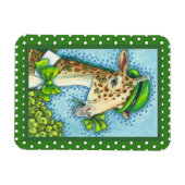 MAGNET FLEXIBLE LEPRECHAUN GIRAFFE, COLORÉ ST. JOUR DE PATRICK (Horizontal)