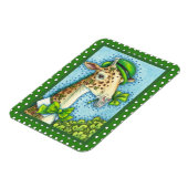 MAGNET FLEXIBLE LEPRECHAUN GIRAFFE, COLORÉ ST. JOUR DE PATRICK (Côté Gauche)